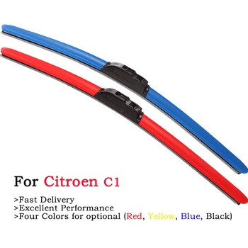 

HESITE Colorful Front Windshield Wipers For Citroen C1 PM PN PA PS Model Accessories 1Pcs Hybrid Wiper Blades 26" Natural Rubber