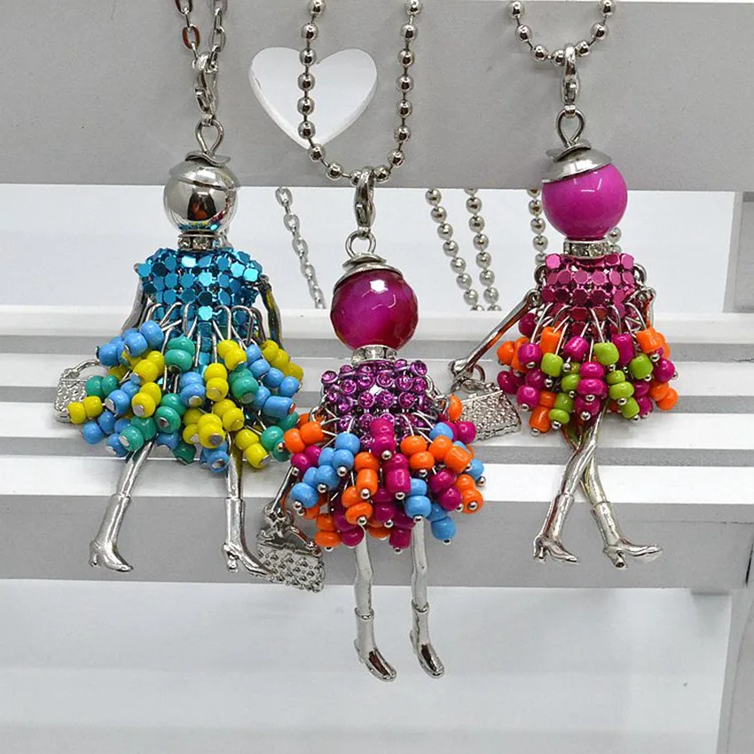 mixed color 01 Акция, новое модное Кукольное ожерелье! Милые весенние бусины для кукол ожерелье Женские аксессуары ювелирные изделия женские подарки вечерние NS252-002 - Окраска металла: mixed color 01