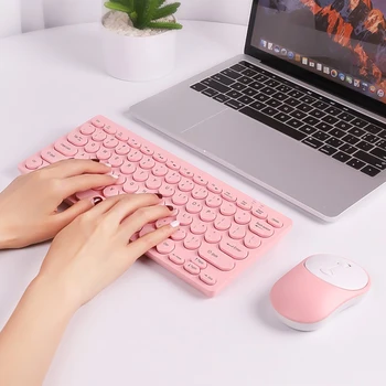 

Wireless Keyboard Macaron Color 78 Keys Fully Compatible with Windows Mac Wired Keyboard USB2.0 for XP/Win7/8/10/Mac os Dropship
