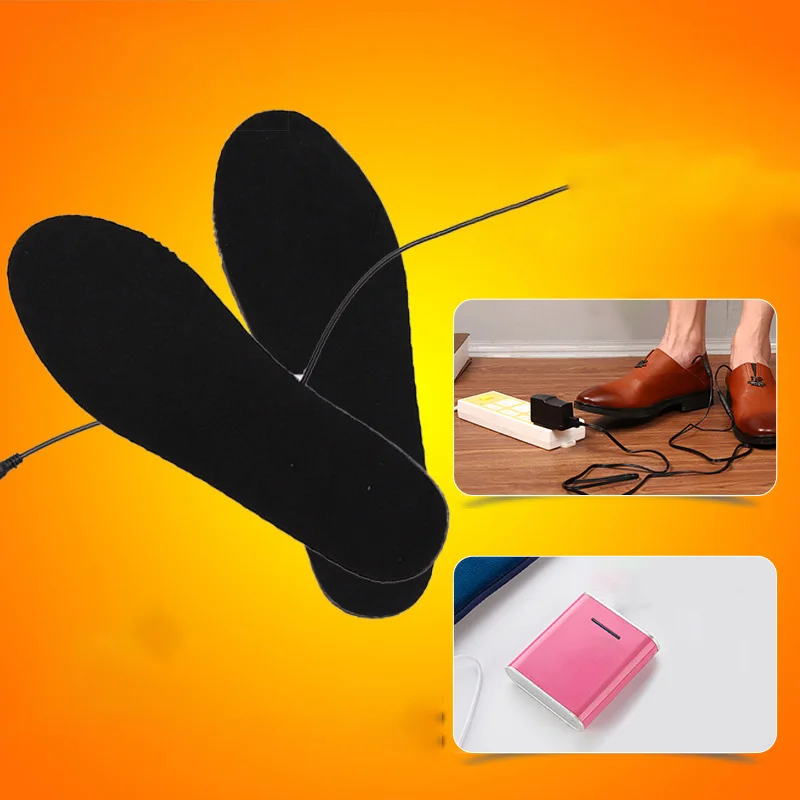 

1 Pair Electric Heating Shoe Insoles 5V/2A 6-7W Foot Warming Socks Feet Outdoor Winter Warmer Pads Sports Accessories