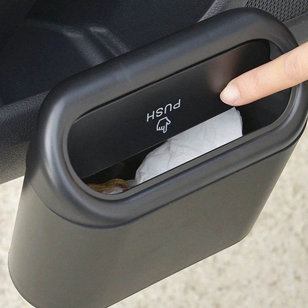 Car Trash Bin Hanging Vehicle Garbage Dust Case Storage Box Black Abs Square Pressing Type Bag Can | Автомобили и мотоциклы