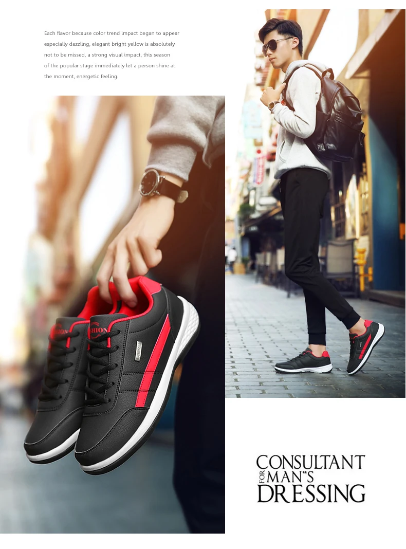 Leather Men Shoes Sneakers Trend Casual Shoes Italian Breathable Leisure Male Sneakers Non-slip Footwear Men Vulcanized Shoes