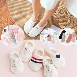 5Pairs Arrivl Women Socks funny Fruits Cute Happy Silicone Slip Invisible Cotton Sock 35-40