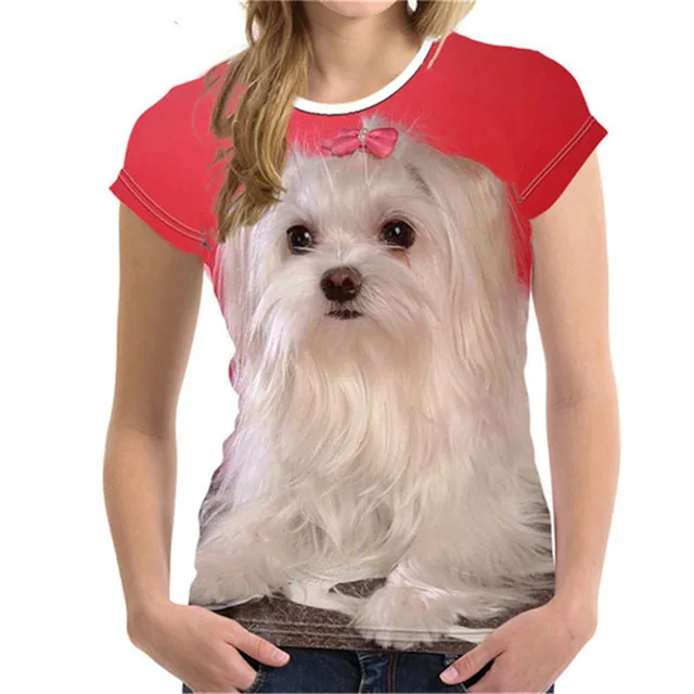 Fashion Lovely Dog 3D Print Women Ladies Girls T-Shirt Animal Harajuku Round Neck Short Sleeve Unisex Summer Tops & Tees XXS-6XL Dog-61802
