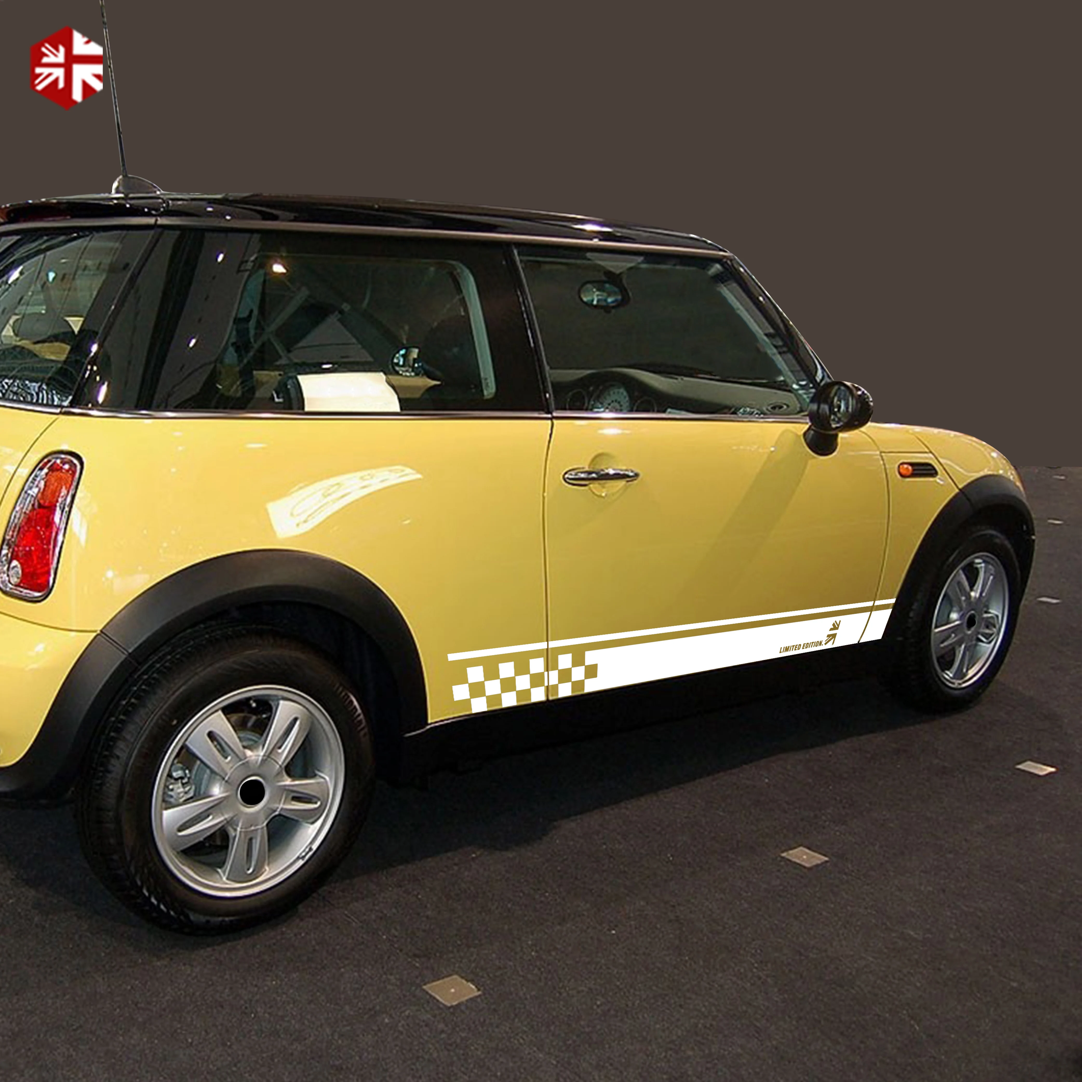 2X Union Jack Styling Car Door Side Stripe Sticker Limited Edition Body Decal For MINI Cooper S One R50 R52 R53 JCW Accessories