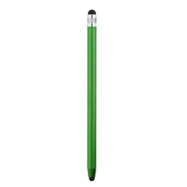 14cm Universal Pencil Double Dual Silicon Head Touch Capacitive Screen Stylus Caneta Capacitiva Pen For Ipad Tablet Smartphone green