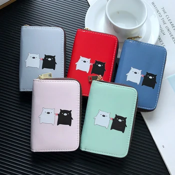 

2019 Fashion Couple Pigs Credit ID Card Holder Case Extendable Bags Small Cards Wallet Coin Purse Carteira Feminina Muje Male