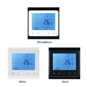 

Dry Contact Gas Boiler Heating Thermostat W/ Touchscreen LCD Controller Room Temperature Controller Room Thermostat