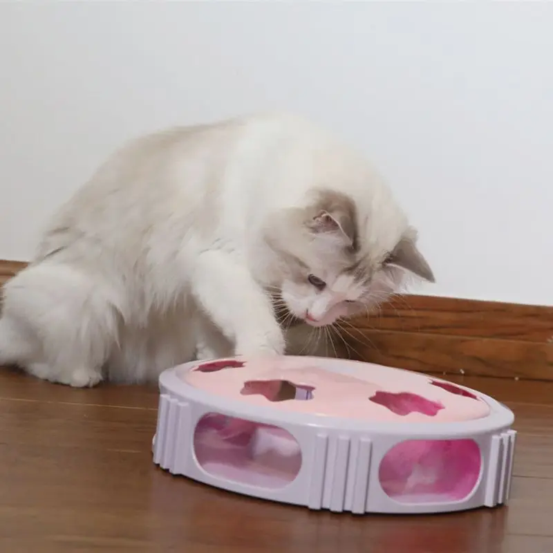 Интерактивные игрушки для кошек, автоматическая игрушка для упражнений в виде котенка, игрушка с перьями