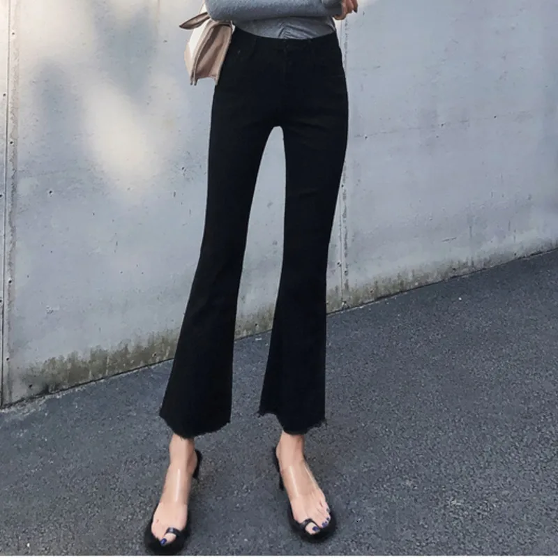 Genayooa плисовые джинсы для женщин с высокой талией Bodycon Highstreet джинсовые брюки для дам черные брюки женские зимние корейский стиль