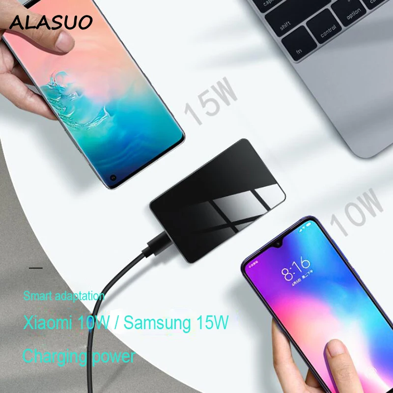 Ultra Thin fast qi wireless charger 15w for iphone 11 XR tempered glass Quick Wireless Charging Pad For Samsung S10 S9 Note 9