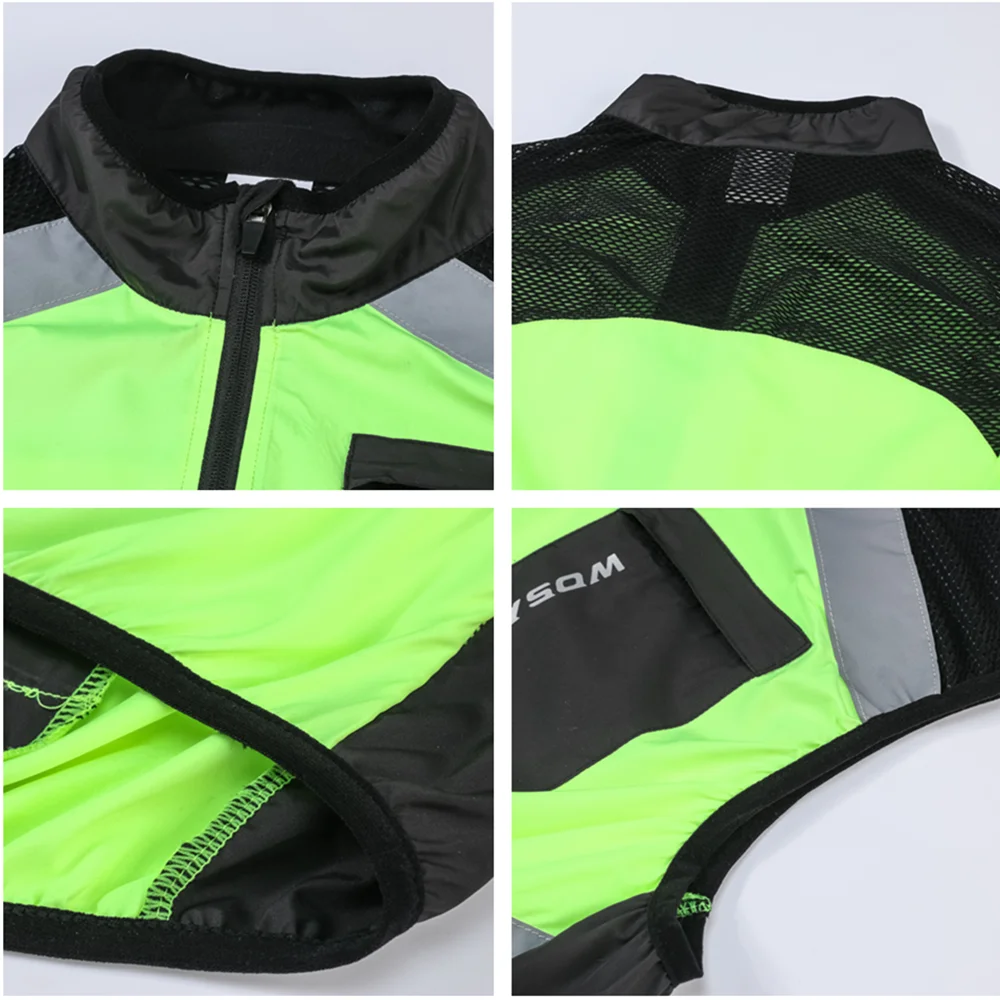Cycling vest WOSAWE Reflective Sleeveless Windproof Sports Ciclismo Jerseys MTB Road bike Clothing Coat Bicycle gilet jackets
