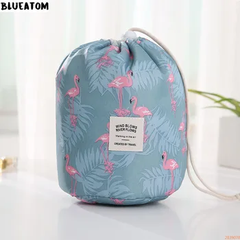 

Special Offer Round Makeup Bag Waterproof Travel Cosmetic Bag Toilet Organizer Makeup Bags For Women Portable Drawstring Travel