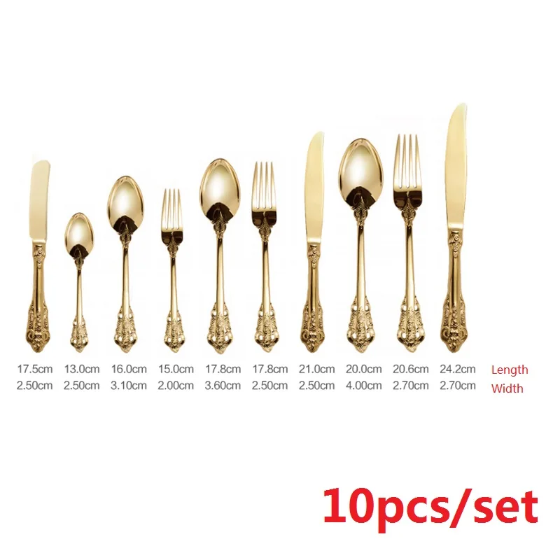 10pcs golden cutlery set  (10) -  - 