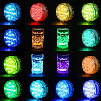 

For Fish Tank Underwater Pool Battery Operated With Remote Control Home Decor Hot Tub Pond Bath Spa Submersible LED Lights Party