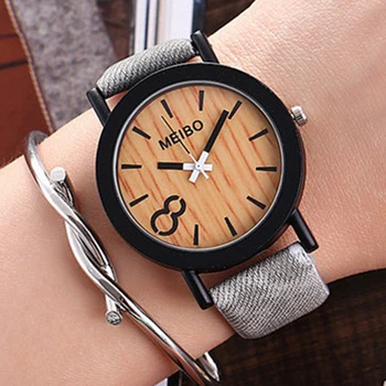 

2020 Fashion Modeling Wooden Watches Women Casual Wooden Color Leather Band Quartz Wristwatches Meibo Cheap Price Dropshipping