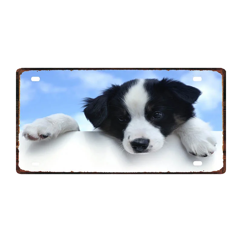 Кошка Собака 30X15 см номерной знак животных металлический знак для Wall Art Pet Shop Ресторан Хоум Винтаж декор 30X15 см DDC-0019A - Цвет: DC-0028