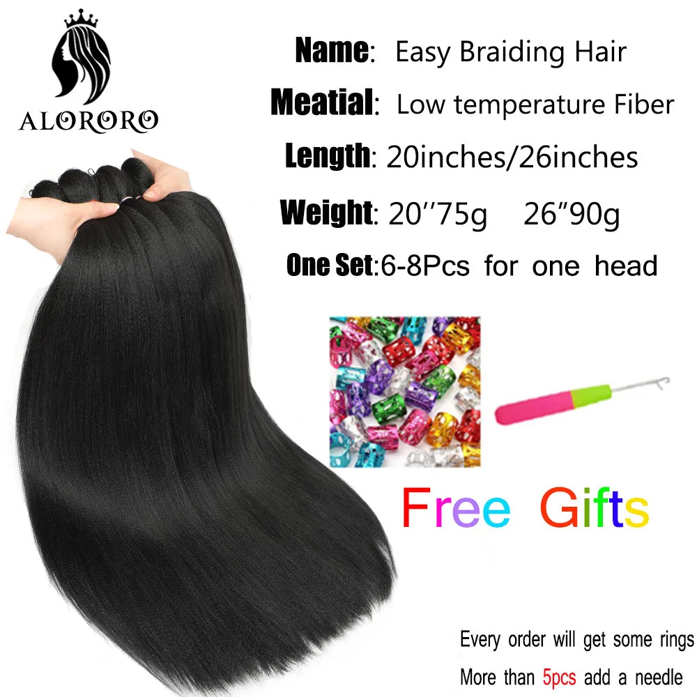 Alororo Afro Ombre Jumbo Box Braids Easily Braids Extensions Synthetic Afro Professional Pre stretched Braiding Hair