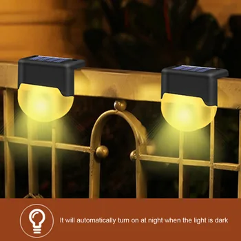 

6pcs LED Fence Lights Balcony Wall Outdoor Garden Path Stair Solar Powered IP55 Waterproof ABS Easy Install Street Landscape