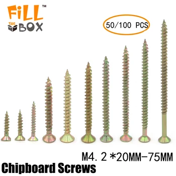 

50/100pcs set Drywall screws Poly Boxed M4.2 20MM 25MM 30MM 35MM 40MM 45MM 50MM 60MM 65MM 75MM Fastener