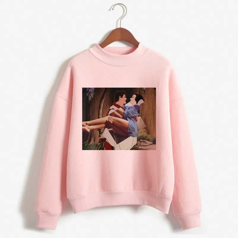 Новейшая осенне-зимняя Толстовка с принтом принцессы, женская мода, ретро-худи, Женский Розовый пуловер в стиле панк Харадзюку
