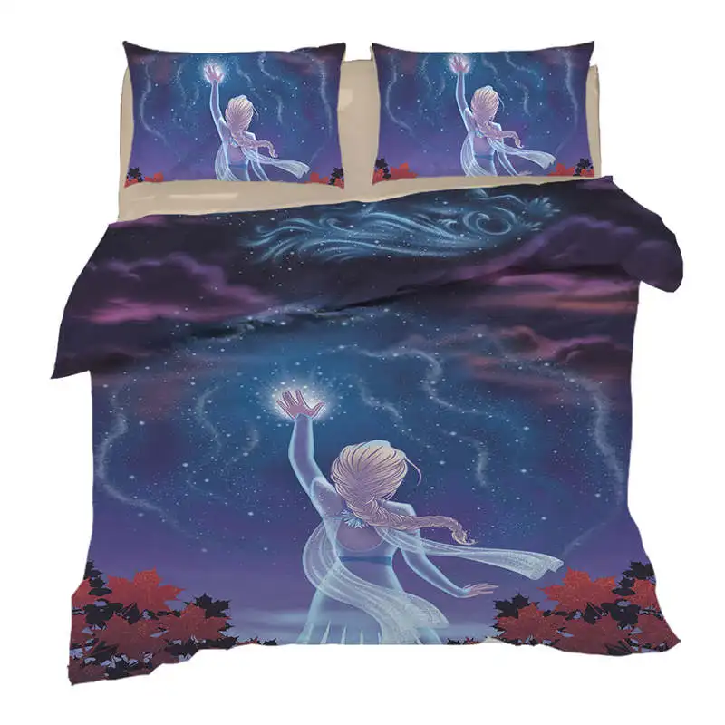 Frozen Bedding 5 Комплект постельного белья с принцессой Эльзой и Анной из мультфильма «Холодное сердце», двойной размер, декор для спальни для девочки, домашний декор, набор пододеяльников, двуспальные покрывала - Цвет: Frozen Bedding 5