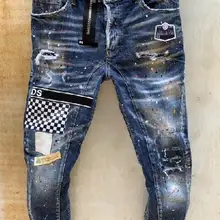 DSENQI, новинка, мужские джинсы, рваные для DSQ, джинсы, брюки, байкерские джинсы, верхняя одежда, мужские штаны, T89-1