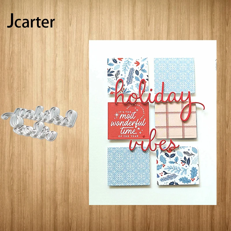 

New Design Holiday Wishes Metal Cutting Dies Craft Stencil Diy for Scrapbooking Handmade Card Make Shape Album Decoration Model