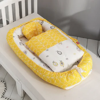 

Portable Toddler Bionic Bed Cotton Quilt Cradle Baby Bassinet Bumper Folding Sleep Baby Nest for Newborn Play Mat Travel Bed