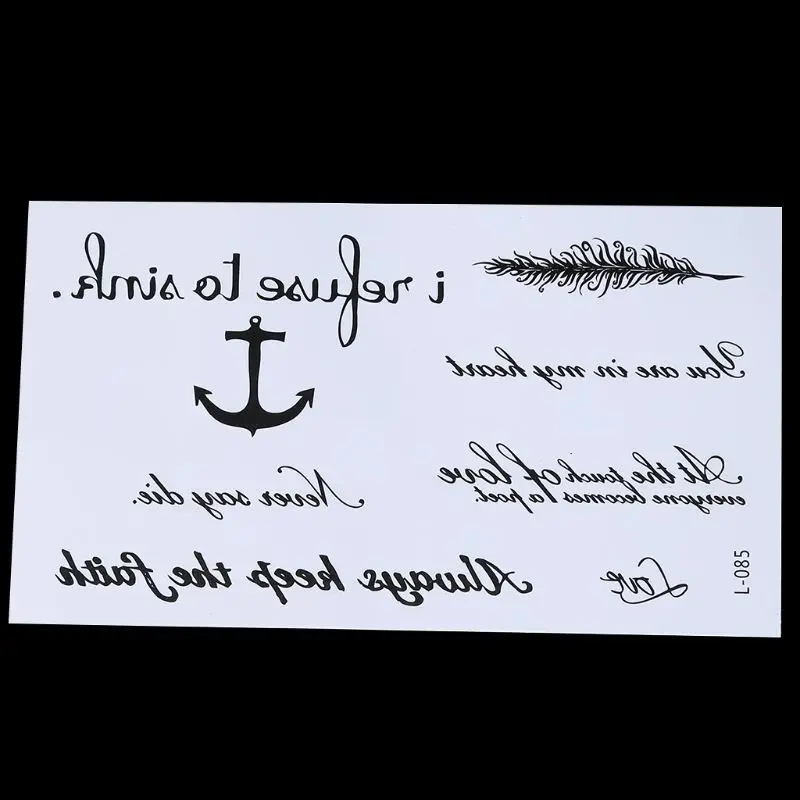 

Black Stars Heart Pattern Removable Waterproof Temporary Tattoo Body Art Sticker