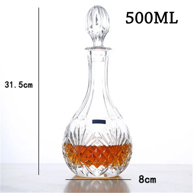 Luxury Whiskey Bottle Wine Bottle Whiskey Decanter Alcohol Container Pourer Wine Carafe Crystal Glass Home Bar Red Wine Bottle D