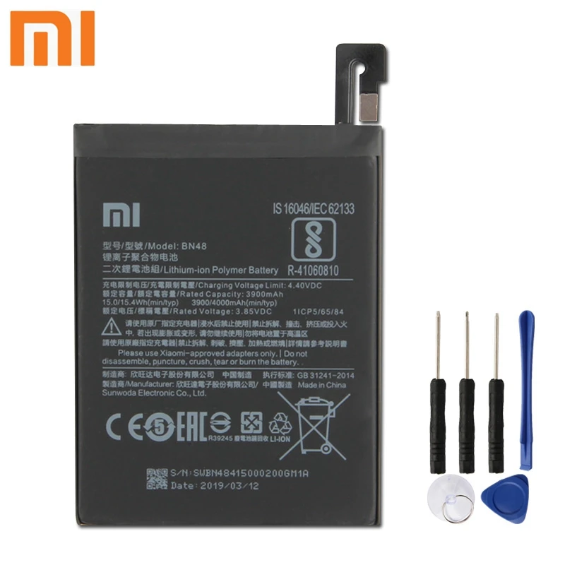 

Xiao Mi Xiaomi Mi BN48 Phone Battery For Xiao mi Redmi Note 6 Pro Note6 Pro Note6Pro 4000mAh Original Replacement Battery + Tool