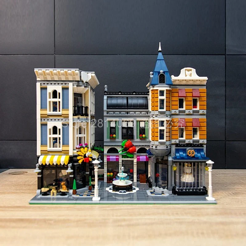 15019 MOC Creator City Street сборочный квадратный набор из 4002 деталей, строительные блоки, кирпичи, игрушки, совместимые с 10255