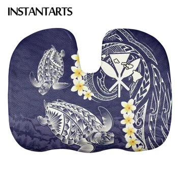 

INSTANTARTS Sea Turtles Polynesian Frangipani Design Car Protector Car Seat Cushion for Most Car Soft Car Seat Booster Cushion