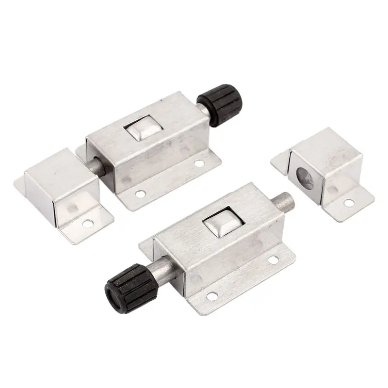 

Door safety push button spring-loaded automatic lock closure bolt 2pcs