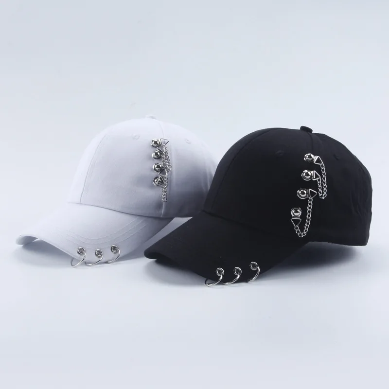 Chapeau de Baseball réglable de haute qualité avec anneau Sports de plein air casquette de soleil pour femmes hommes mode Snapback chapeau chaîne Punk chapeau_voghion.com