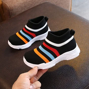 

Children Casual Shoes Girls Sneaker For Running Boys Casual Shoes Outdoor Anti-Slippery Fly Knit Kids Socks Shoe Sneaker 1-6Y