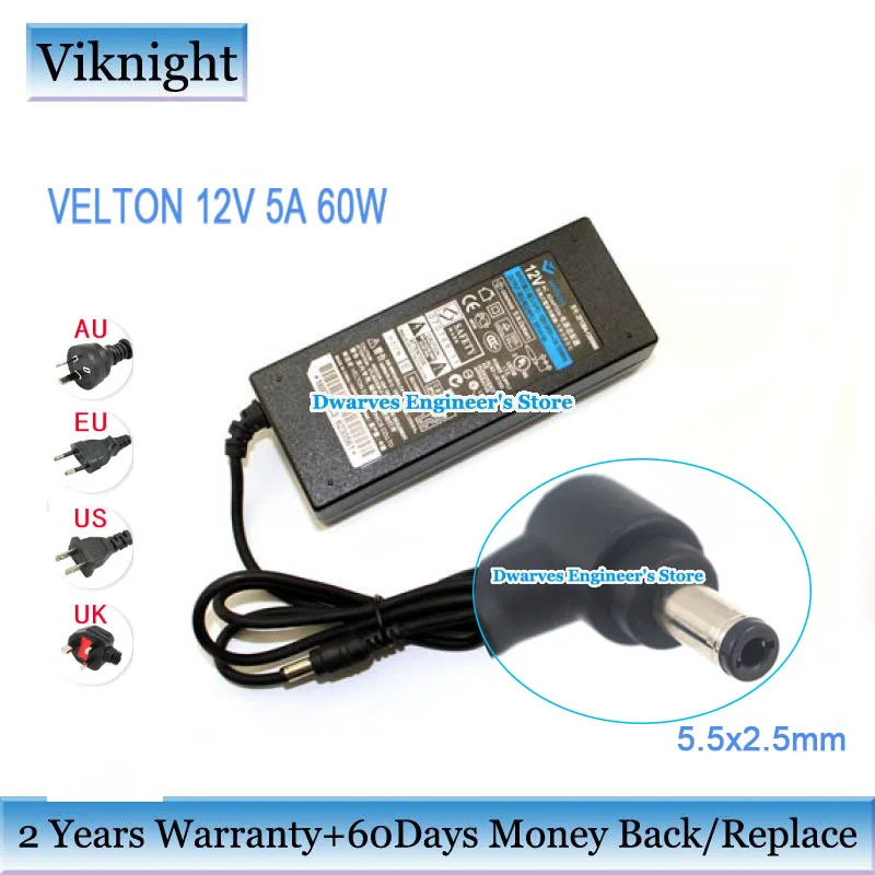 

Genuine VeLton ZF120A-12050000 AC Adapter 12V 5A 60W Power Supply ZF120A1205000 Charger For VELTON PHOTOGRAPHY RING LIGHT