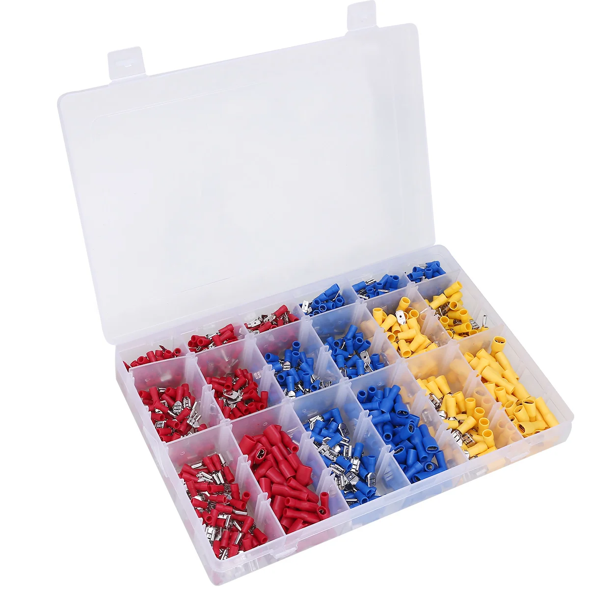 

900pcs Insulated Electrical Wire Terminals Spade Joint Connector Crimp Terminal Connectors Cable Wire Connector with Box