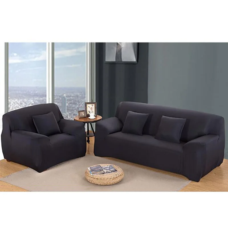 Эластичные чехлы для диванов спандекс секционный диван кресло чехлов для кресла крышка эластичные диван Ipad Mini 1/2/3/4 местный - Цвет: Black