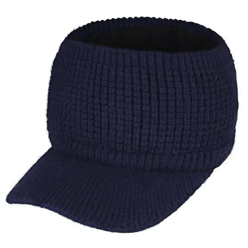 FURTALK Ponytail Beanie Hat Women Winter Knitted Hat High Messy Bun Hats for Female Fleece Cap Winter Black Cap Sportswear - Цвет: Тёмно-синий