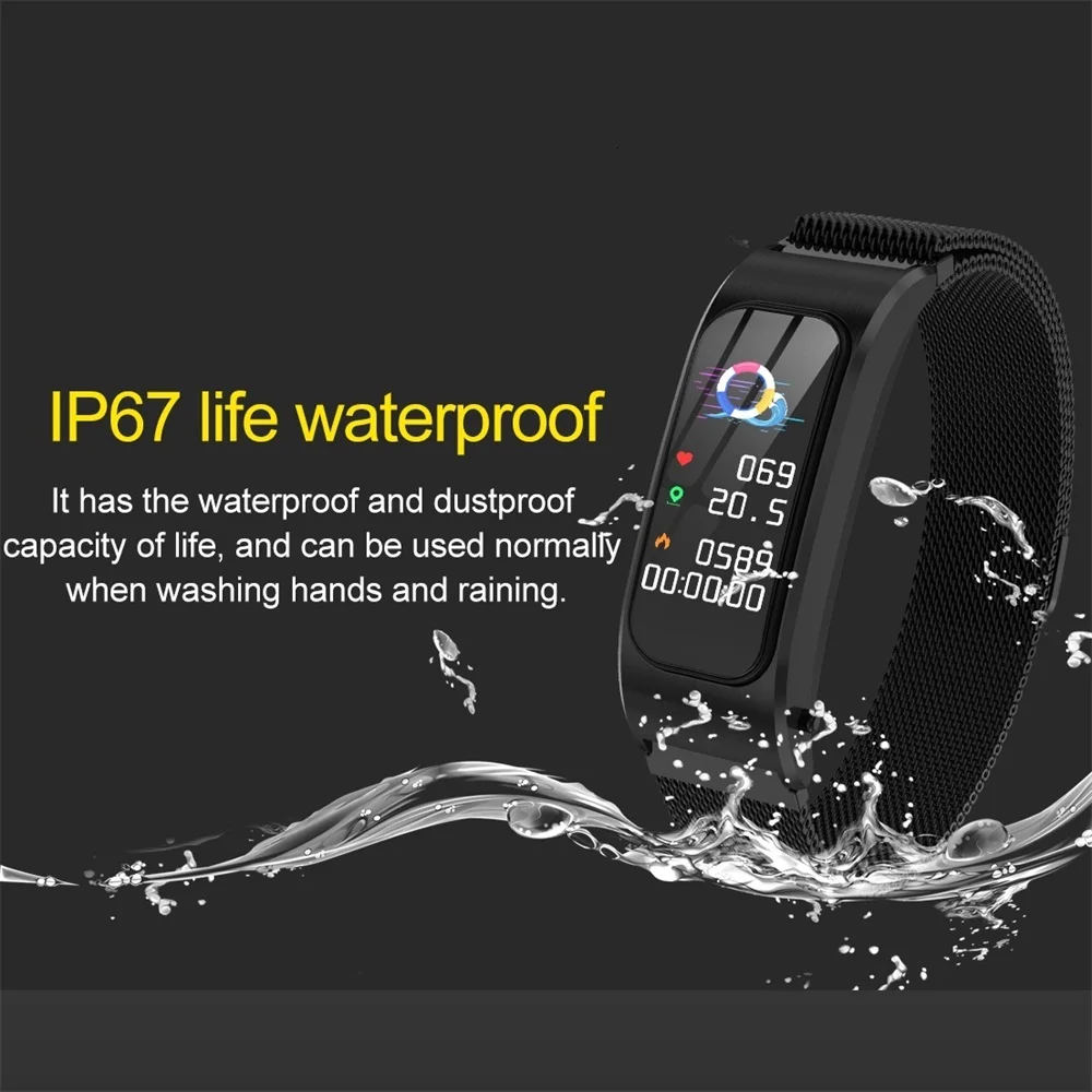 2-в-1 Фитнес браслет с Bluetooth наушники, Bluetooth, умные часы для Apple IPhone Xiaomi Heart Rate Monitor Фитнес трекер