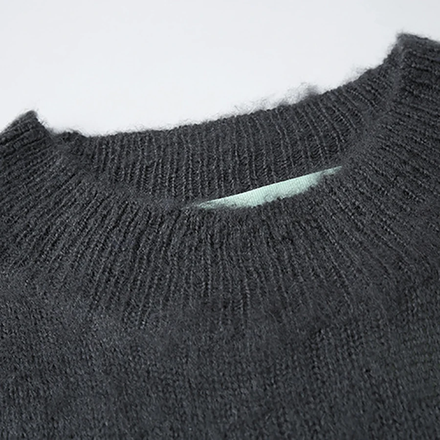 Осень-зима геометрический узор свободные Для женщин свитер с о-образной горловиной, шаблон пуловер, вязаный свитер