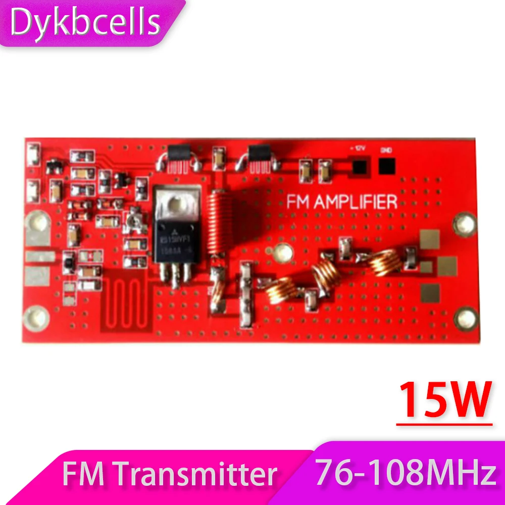 

Dykbcells 15W FM RF Power Amplifier module FM Transmitter 76-108MHZ Campus Rural broadcast radio AMP module DC 12V