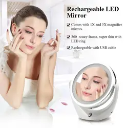 Горячее энергосберегающее светодиодный зеркало для макияжа различные углы вращающееся бесплатное настольное косметическое зеркало для