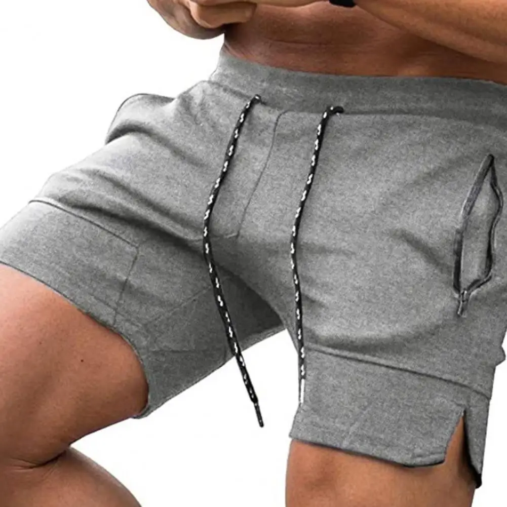 Summer Fashion Men's shorts Zipper Pockets Drawstring Closure Men Mid ...