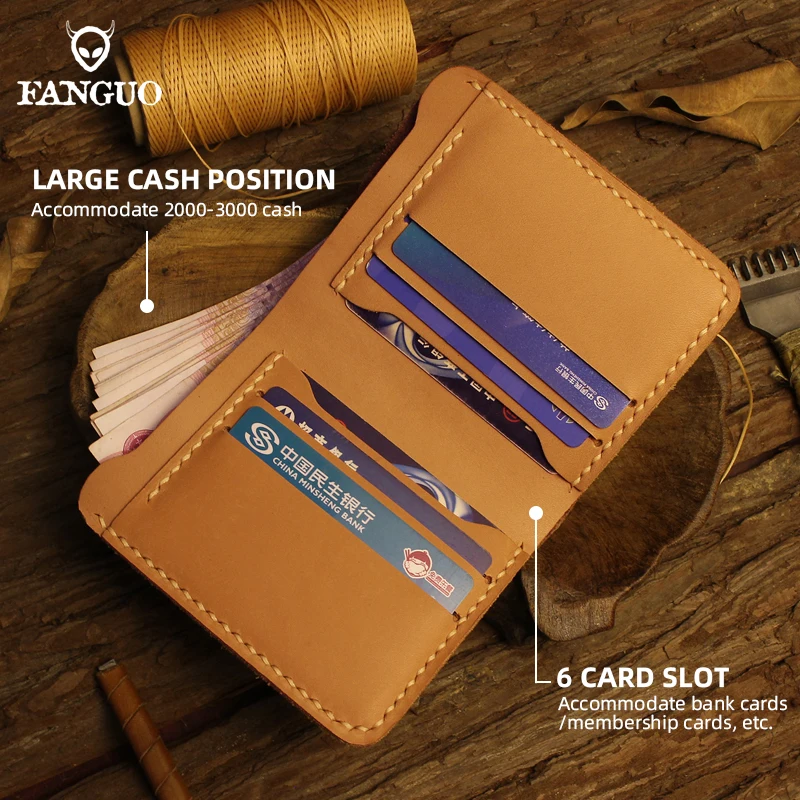 Handmade Retro Genuine Leather With Crocodile Pattern Men Wallet Leather Card Slot Short Wallet Money Clips Money Bag For Male