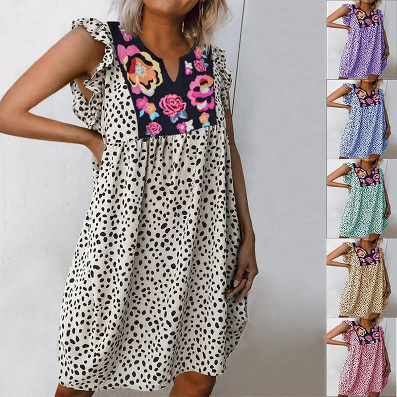 

2020 Summer New Style European and American-Style Hot Selling Leopord Pattern Printed Shirt Dress Women's Clothing dress