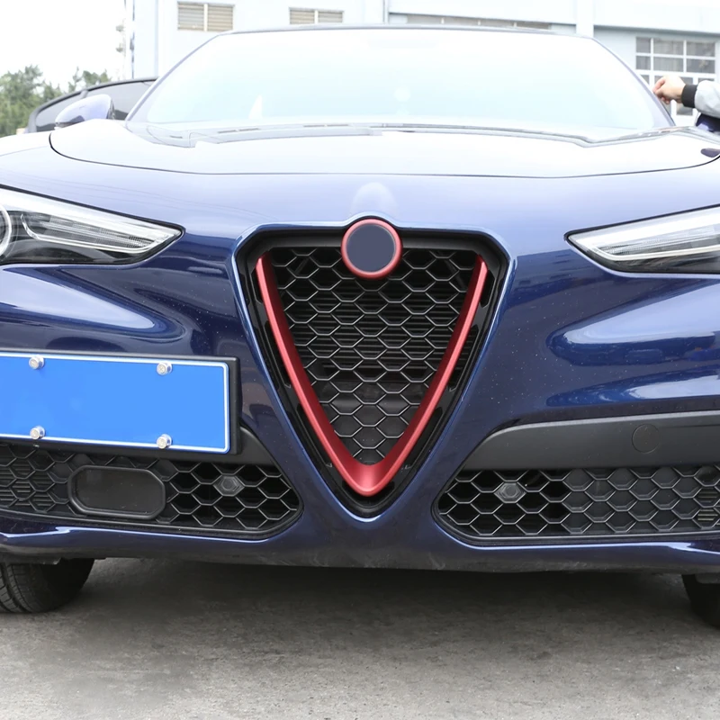 Красный для Alfa Romeo Giulia Abs пластик передняя решетка декоративная рамка Автомобильные аксессуары 1 шт