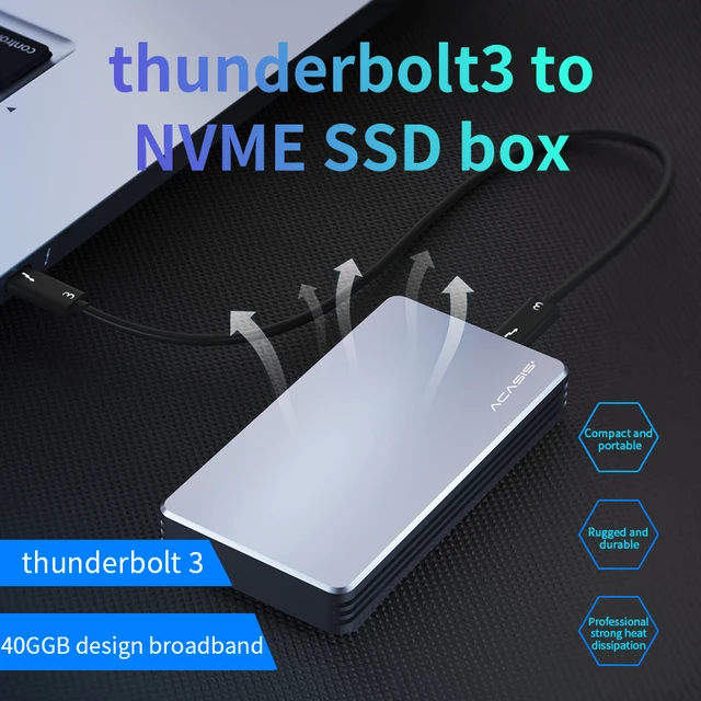 Acasis Thunderbolt 3 Nvme Ssd Case External Hard Drive Aluminum Hdd Docking Station Nvne Enclosure For Laptop Desktop - Hdd & Ssd Enclosure - AliExpress